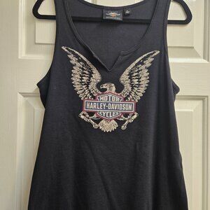 Harley-Davidson® Women's Freedom Notch-Neck Sleeveless Tank - Black XL NWT